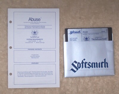 Abuse by Softsmith for the Atari 400/800/XL/XE  Computer Diskette