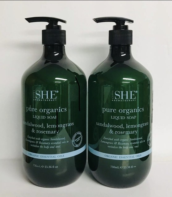 2x OM She Aromatherapy Pure Organics Sandalwood Lemongrass Rosemary