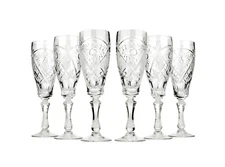 Neman Crystal 6 Oz. Lead Crystal Goblet Glass ''Crystal'' Set of 6
