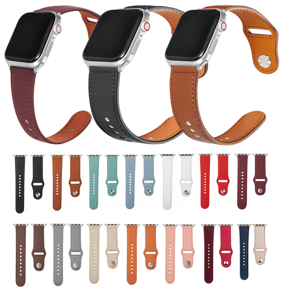 For Apple Watch Leather Strap iWatch Band Series SE