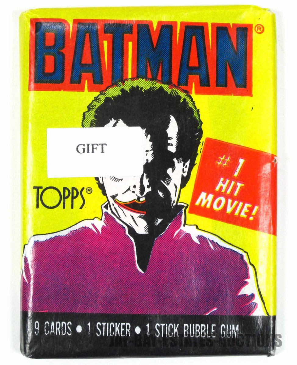 RARE VINTAGE SEALED PACK OF BATMAN TRADING CARDS YELLOW JOKER 9 CARDS TOPPS  1989
