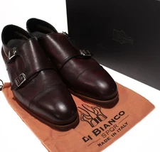 Di Bianco NWB Isernia Double Monk Strap Dress Shoes Size 14 US in Brown Leather
