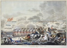 Leipzig Völkerschlacht 1813 Original Umrissradierung Mollo 1820