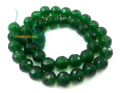 Chrome Diopside Color Round Faceted 9-10mm Gemstone Beads 13"Inch 1 Strand