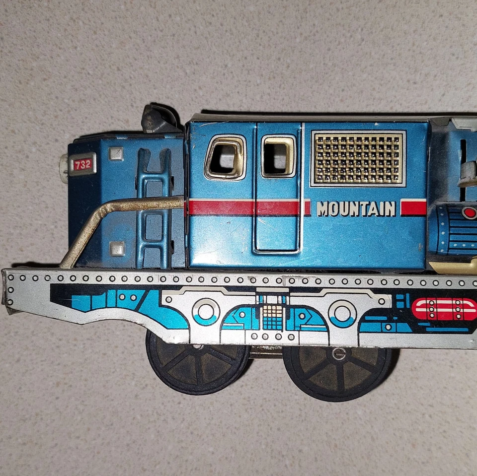 Juguete de fricción mecánica TIN de colección TREN Mountain Express FUNCIONANDO AÑOS 60 LITOGRAFÍA Foto 2 de 4