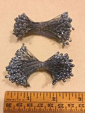 Vintage Millinery Flower Stamen 2 bunch Lot Black Pearl tips on both ends Y254a