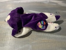 1998 Lisa Frank Fantastic Beans Buddies Beanie "Violet" Purple Dog Vintage