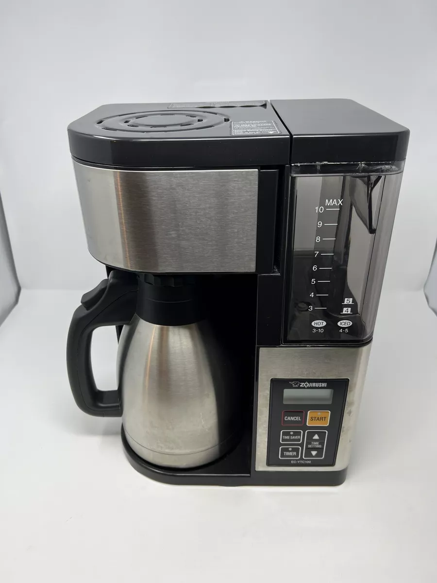 Zojirushi EC-YTC100XB Coffee Maker, 10-Cup, Stainless Steel/Black