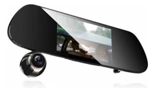  2.5D 1080P three-lens rearview mirror driving recorder 5-inch touch screen
