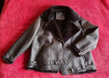 Capsule Women Faux Fur Contrast Biker Aviator Jacket