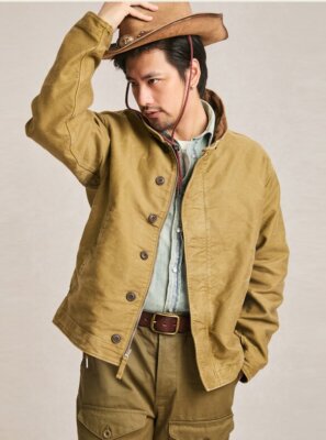 Herren Retro US Navy Deck Jacke Corduroy Collar Flight Mäntel Militärjacke