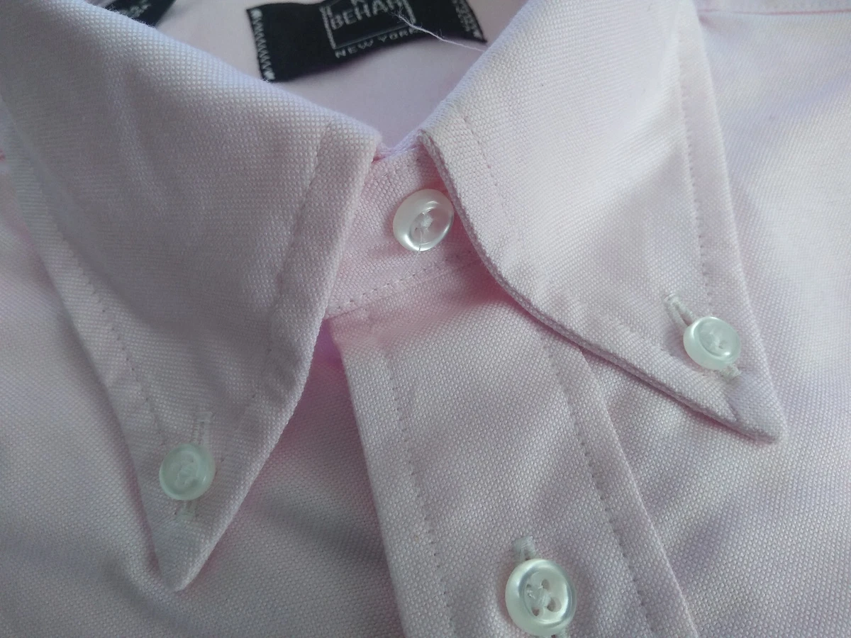 NWOT Ike Behar Brooks Brothers Pink Oxford Cloth Button Down S 14.5-32 Slim