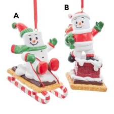 S  mores snowman Gram-crackers