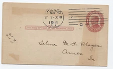 1911 chicago IL Time-Marking machine cancel #7 on postal card [6078.61]