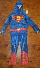 Boy's DC Superman 2 Pc Outfit Costume Set Hoodie  Pants Size Medium 7-8 