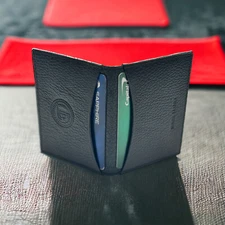 Mens Leather Slim Wallet RFID Blocking Minimalist ID Holder Credit Card Wallet