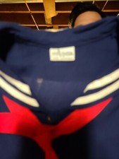 Vintage Toddler Girls Alyssa Blue White sailor Applique Dress