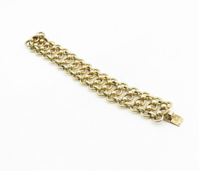 MEXICO 925 Silver Vintage Gold Plated Open Circle Link Chain