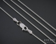 14k White Gold 0.8mm Wheat Chain Link Ladies Necklace 2.0g 20"L i18768