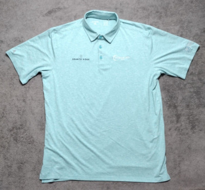 Antigua Polo Golf Shirt Mens Large Turquoise 2024 YPE Dallas Open Granite Ridge