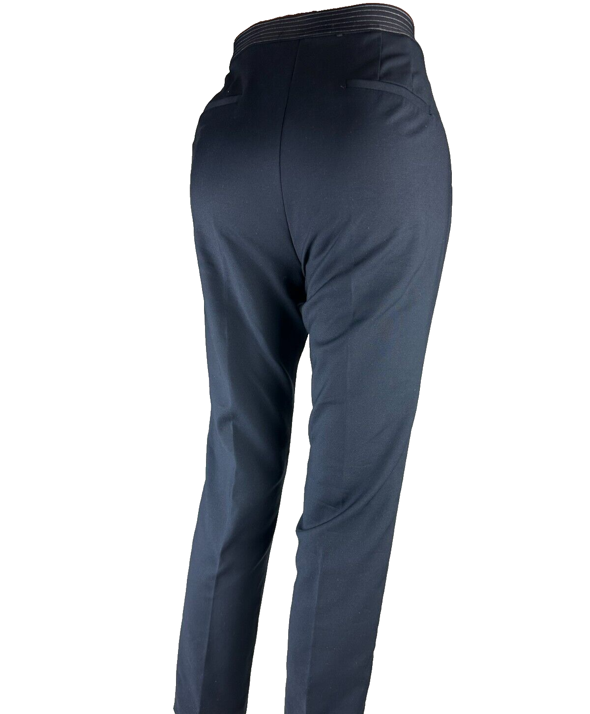 Zara Basic Women"s L Pants Slacks Navy Blue Mid Rise Straight Leg New