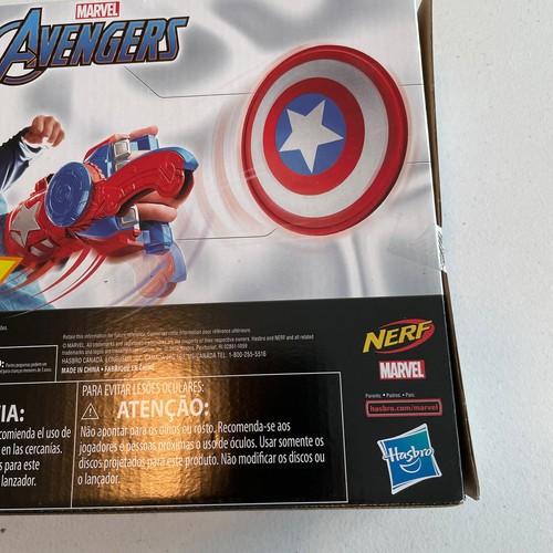 NERF Power Moves Marvel Avengers Captain America Shield Sling Disc Launcher NIB - Picture 8 of 8