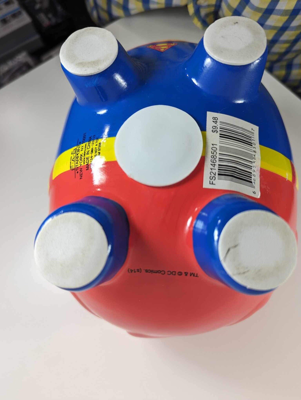 SUPERMAN Piggy Bank DC Comics Starpoint Ceramic Super Hero Teach Kids