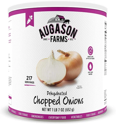 Augason Farms Dehydrated Chopped Onions 1 lb 7 oz No.10 Cans, Long Term 25 Years