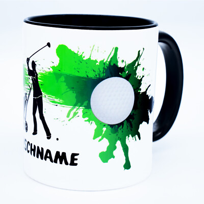 Golf Tasse Namen Geschenk Idee Golfer Spieler Trainer Zubehör Deko Kaffee Becher