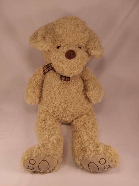 Hugfun Plush Puppy Dog Large Clean Light Brown W/Bow on Neck | eBay