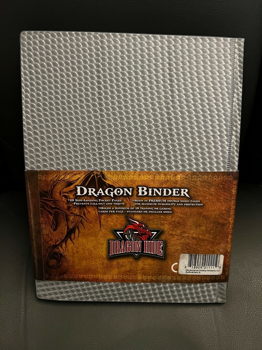 DRAGON HIDE Silver 9-POCKET 20 Side Loading Pages Binder New | eBay
