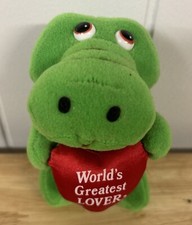 Vintage Worlds Greatest Lover Crocodile Plush 5 Valentine s Day Love Funny