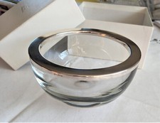 G+K sehr sch&ouml;ne schwere Kristall Schale mit Sterling Silber Verzierung, 1193gr