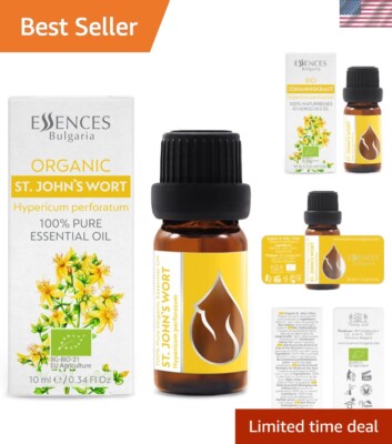 Undiluted St. John's Wort Essential Oil 1/3 Fl Oz | Relaxation & Stress Relief