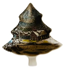 JOHNSON BROTHERS FRIENDLY VILLAGE TREE SHAPED RELISH DISH ENGLAND School House