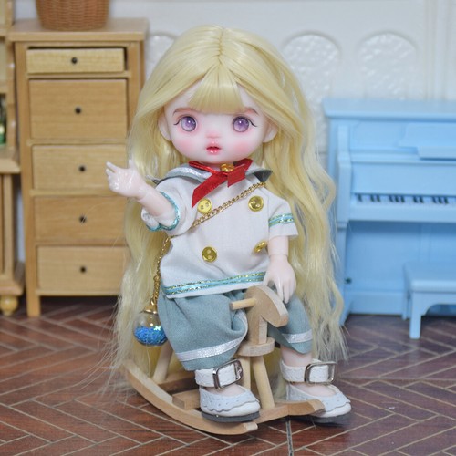 Mini 16cm Girl Doll Toy Cute Doll Removable Blonde Wig and Full Set Clothes Suit - 第 15/21 張圖片