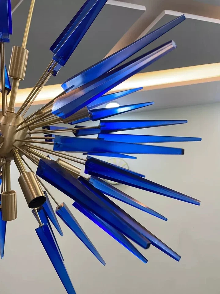 Lámpara de techo italiana Sputnik cubo multicolor de Murano de mediados de siglo de 1950 Foto 3 de 4