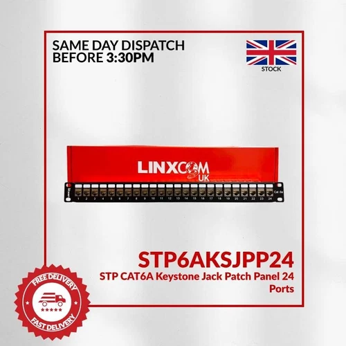 STP CAT6A Keystone Jack Patch Panel 24 Ports - 19 inch