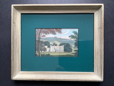 Vtg English Color Engraving after the drawing by J.P. Neale House Country Small