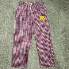 U-TRAU Pajama Pants Women Small Plaid Red White U of Minnesota Gophers USA Made