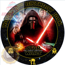 STAR WARS Personalised Edible Cake Topper High Quality Icing or Wafer Card