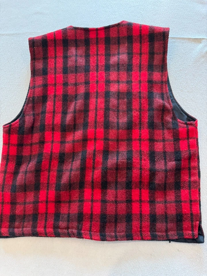 Винтажный кактус одежды жилет мужской XL Buffalo клетку шерсти Workwear Lumberjack - Изображение 3 из 4