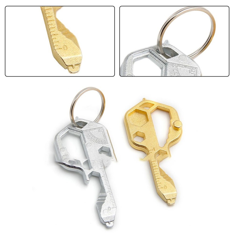 Handy 24 In 1 Keychain Tool for Travel with Bottle Opener and