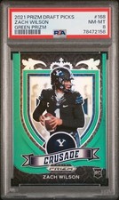2021 Panini Draft Picks #168 Zach Wilson - RC GREEN Prizm - PSA 8
