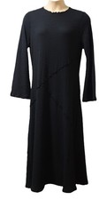 M&S Womens Jersey Textured Midaxi Relaxed Skater Dress size 18 Tall Black