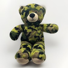 Build A Bear Camo Bear Plush 16 BABW Stuffed Animal Green Camouflage