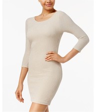 Trixxi Womens Metallic Bodycon Dress, Beige, Juniors, 1