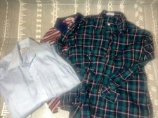 Vintage Lot Of 3 Mens Dress Shirt Enro Striped 60s 70s