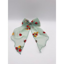 Chiffon Tomato Bow Hair Barrette
