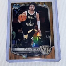 2026 Bowman Chrome U Rookie Nate Calmese Wood Refractor  #/125 Wake Forest
